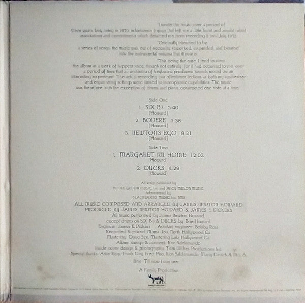 James Newton Howard : James Newton Howard (LP, Album, Promo)