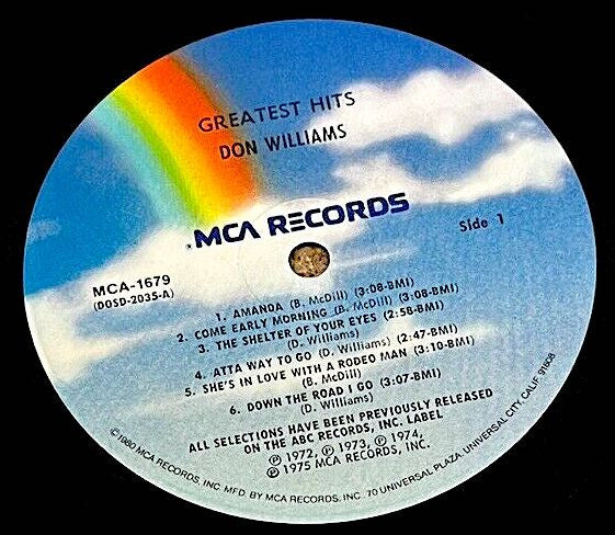 Don Williams (2) : Greatest Hits (LP, Comp, RE)