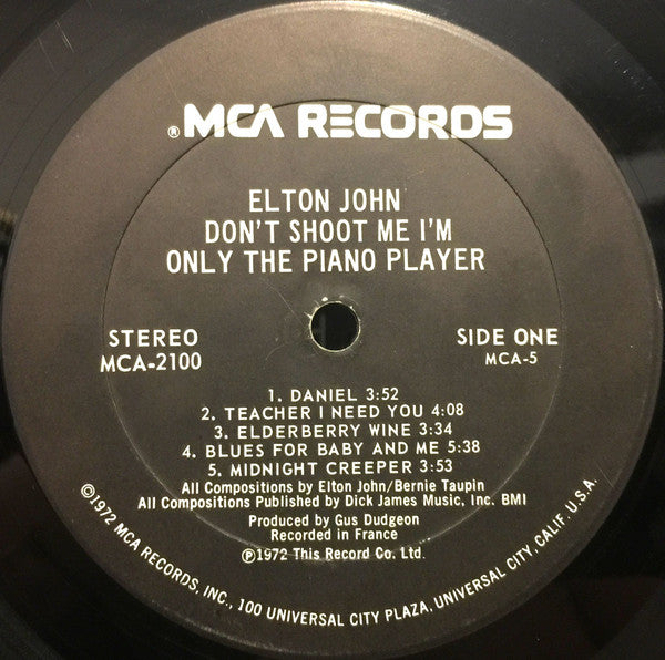 Elton John : Don't Shoot Me I'm Only The Piano Player (LP, Album, Gat)