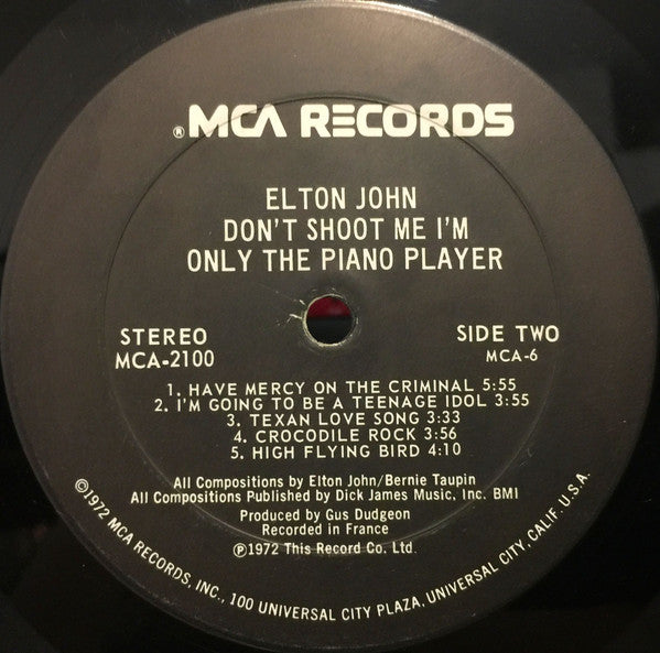 Elton John : Don't Shoot Me I'm Only The Piano Player (LP, Album, Gat)