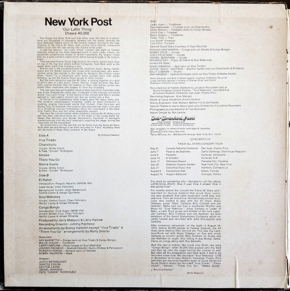 Fania All Stars : Latin-Soul-Rock (LP, Album, Gat)