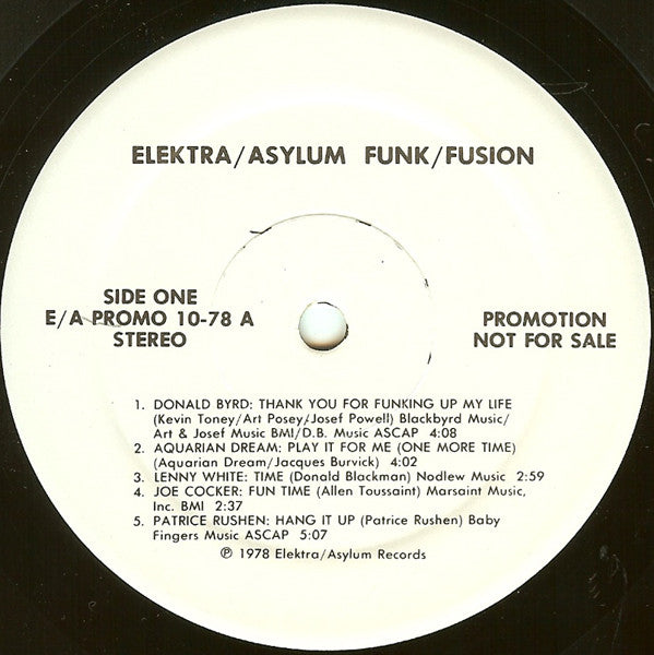 Various : Elektra/Asylum Funk/Fusion (LP, Comp, Promo)