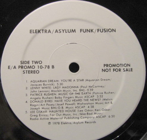 Various : Elektra/Asylum Funk/Fusion (LP, Comp, Promo)