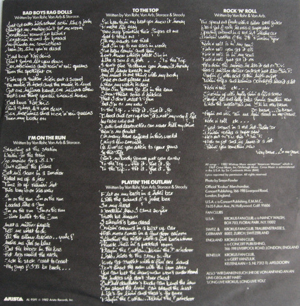 Krokus : One Vice At A Time (LP, Album, Mon)