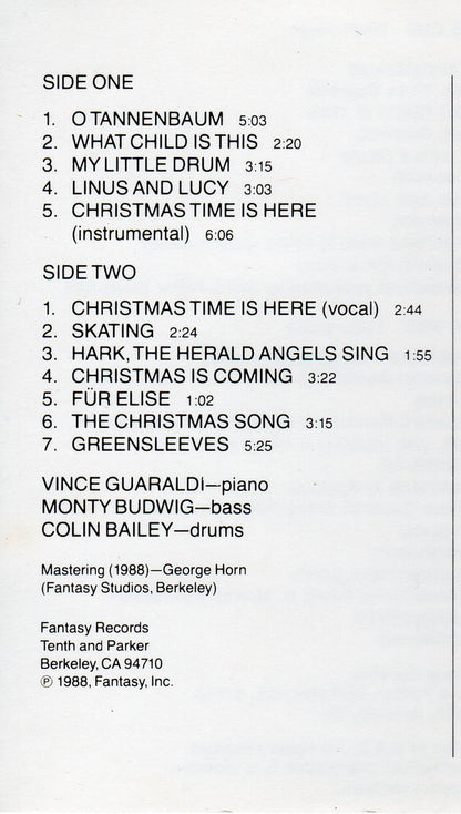 Vince Guaraldi Trio : A Charlie Brown Christmas (The Original Sound Track Recording Of The CBS Television Special) (Cass, Album, RE, Dol)