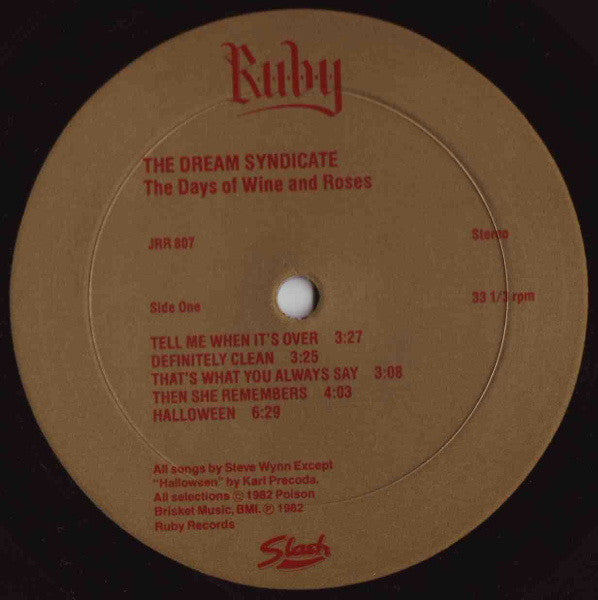 The Dream Syndicate : The Days Of Wine And Roses (LP, Album)