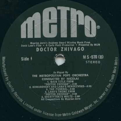 The Metropolitan POPS Orchestra : Doctor Zhivago (LP)