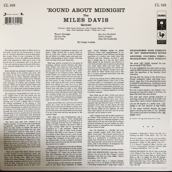 Miles Davis : 'Round About Midnight (LP, Album, Mono, RE, 180)