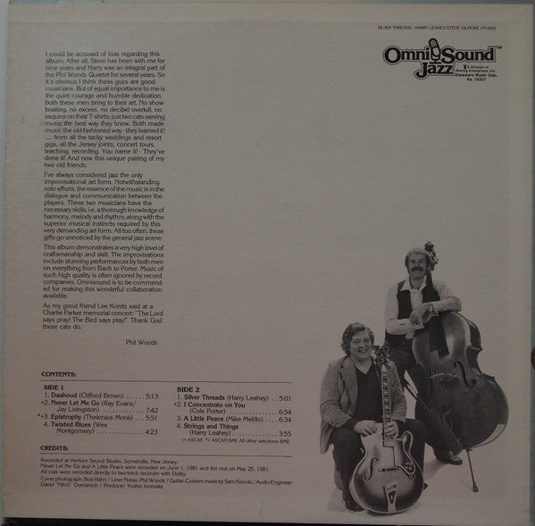 Harry Leahey With Steve Gilmore : Silver Threads (LP)
