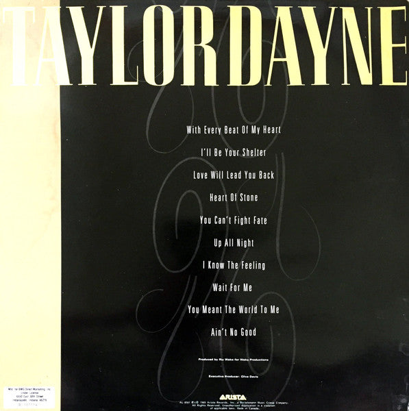 Taylor Dayne : Can't Fight Fate (LP, Album, Club)