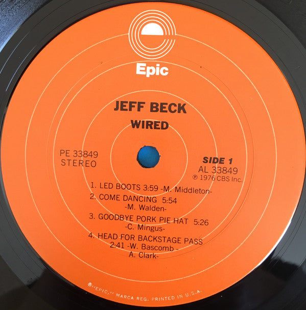 Jeff Beck : Wired (LP, Album, Pit)