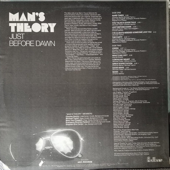 Man's Theory : Just Before Dawn (LP, Album, MCA)