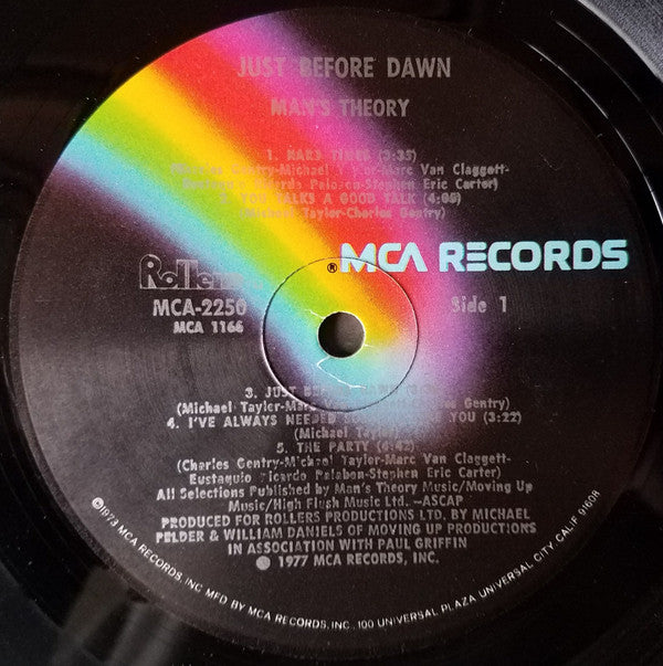 Man's Theory : Just Before Dawn (LP, Album, MCA)