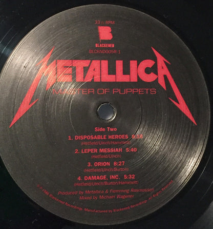 Metallica : Master Of Puppets (LP, Album, RE, RM, 180)