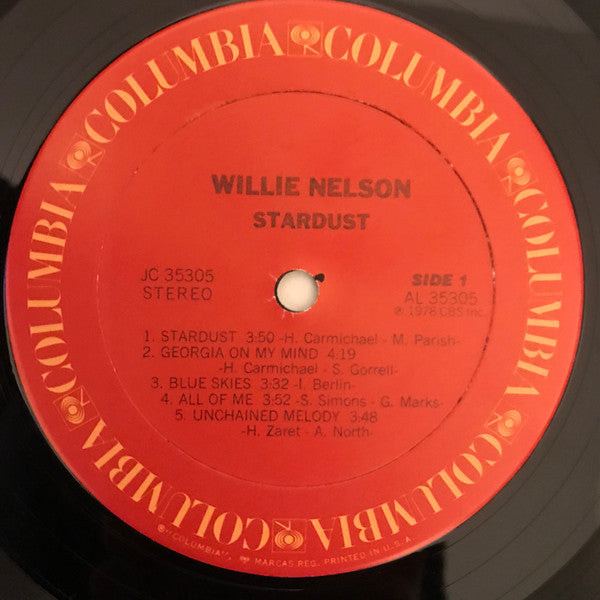 Willie Nelson : Stardust (LP, Album, RE, Car)