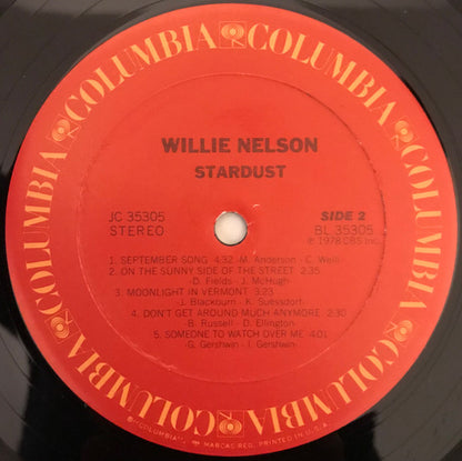Willie Nelson : Stardust (LP, Album, RE, Car)