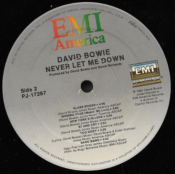 David Bowie : Never Let Me Down (LP, Album, Spe)