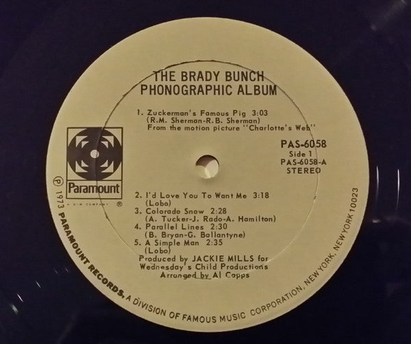 The Brady Bunch : The Brady Bunch Phonographic Album (LP, Album, RE)