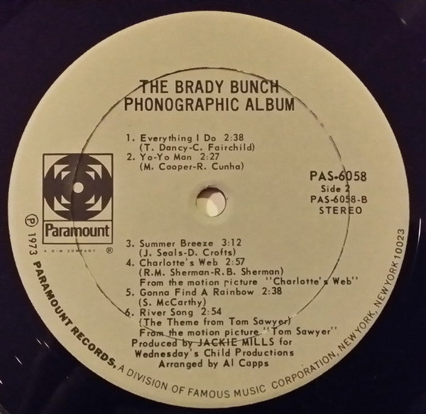 The Brady Bunch : The Brady Bunch Phonographic Album (LP, Album, RE)