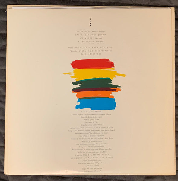 Elton John : Too Low For Zero (LP, Album, Promo, Die)