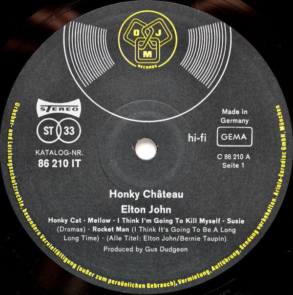 Elton John : Honky Château (LP, Album, Gat)