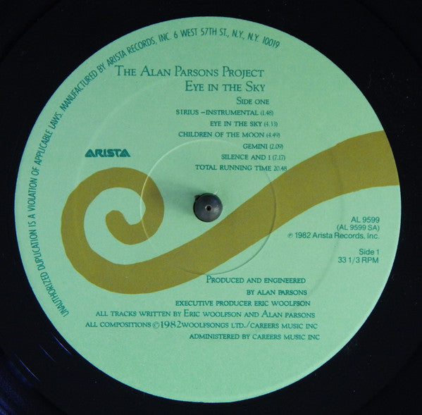 The Alan Parsons Project : Eye In The Sky (LP, Album, Hub)