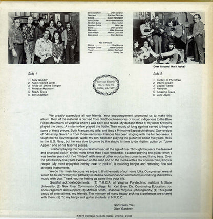 Olen And Frances Gardner Featuring Wayne Henderson (3), Buddy Pendleton : Olen & Frances Gardner (LP, Album)