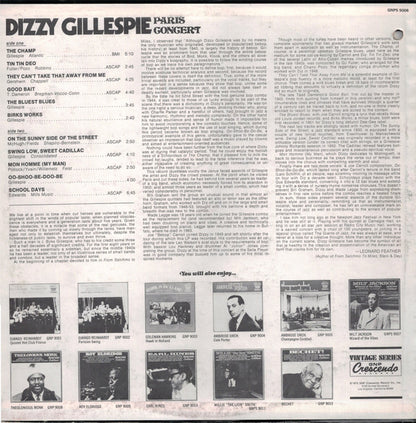 Dizzy Gillespie : Paris Concert (LP, Album, RE)