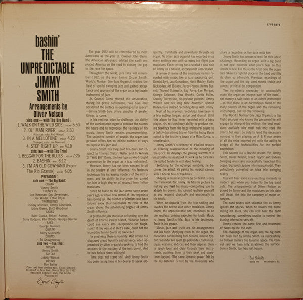The Unpredictable Jimmy Smith* : Bashin' (LP, Album, Mono, MGM)