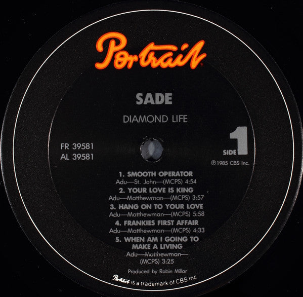 Sade : Diamond Life (LP, Album, RP, Pit)