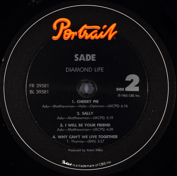 Sade : Diamond Life (LP, Album, RP, Pit)