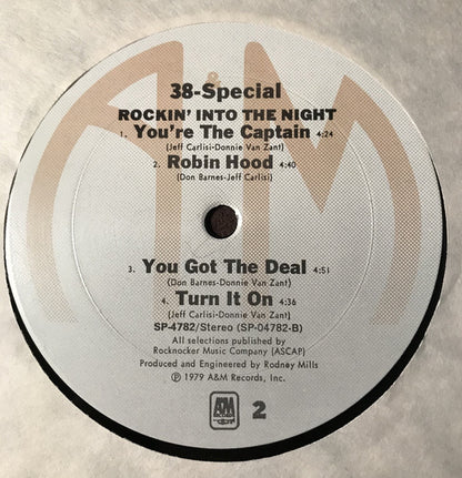 38 Special (2) : Rockin' Into The Night (LP, Album, Pit)