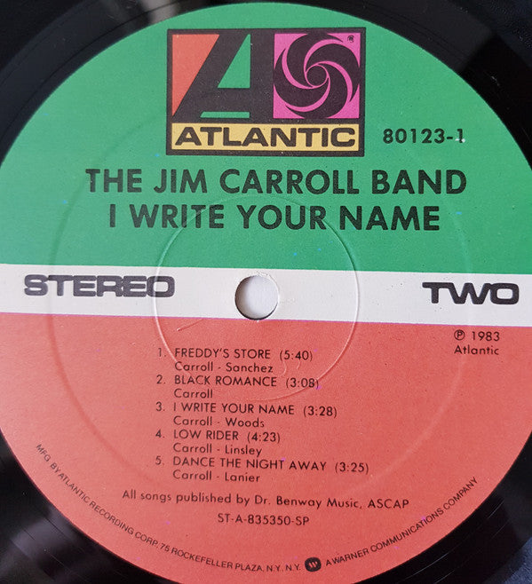 The Jim Carroll Band : I Write Your Name (LP, Album, SP )