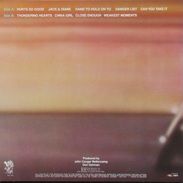John Cougar* : American Fool (LP, Album)