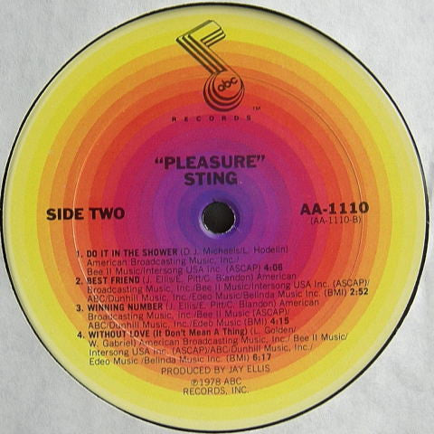 Sting (2) : Pleasure (LP, Album)