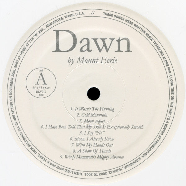 Mount Eerie : Dawn (LP, Album, RP, Whi)