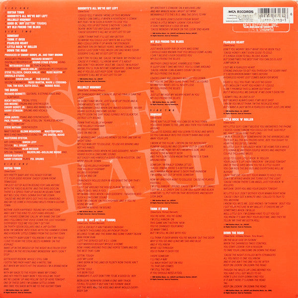 Steve Earle : Guitar Town (LP, Album, Pin)