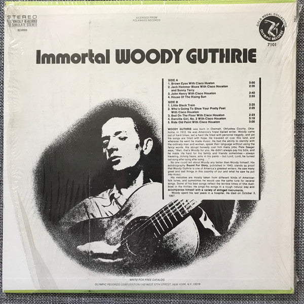 Woody Guthrie : Immortal Woody Guthrie (LP, Comp)