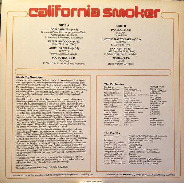 California Smoker : D2D Chapter 1 (LP, Album, Ltd, Dir)