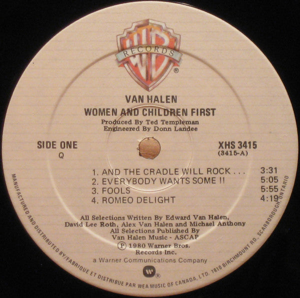 Van Halen : Women And Children First (LP, Album)