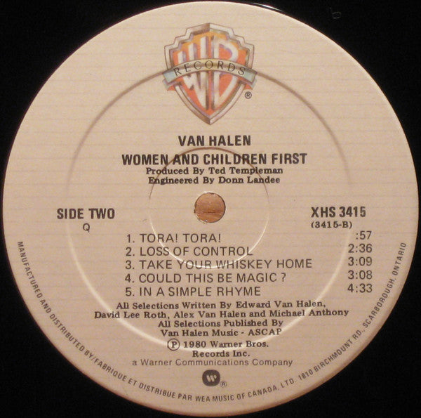 Van Halen : Women And Children First (LP, Album)