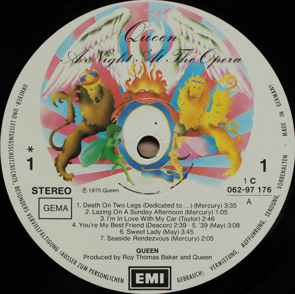 Queen : A Night At The Opera (LP, Album, Gat)