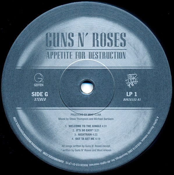 Guns N' Roses : Appetite For Destruction (LP + LP, S/Sided, Hol + Album, Ltd, RE, RM, S/Edit)