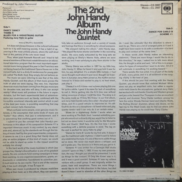 The John Handy Quintet* : The 2nd John Handy Album (LP, Album, San)