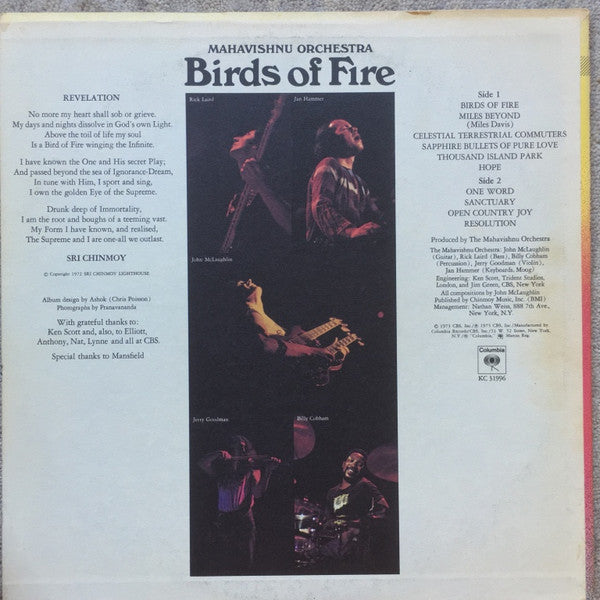 Mahavishnu Orchestra : Birds Of Fire (LP, Album, San)