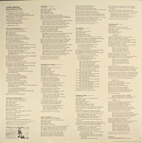 John Denver : Rocky Mountain High (LP, Album, RP, Hol)