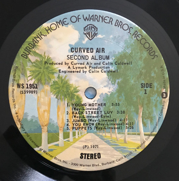 Curved Air : Second Album (LP, Album, RE, Gat)
