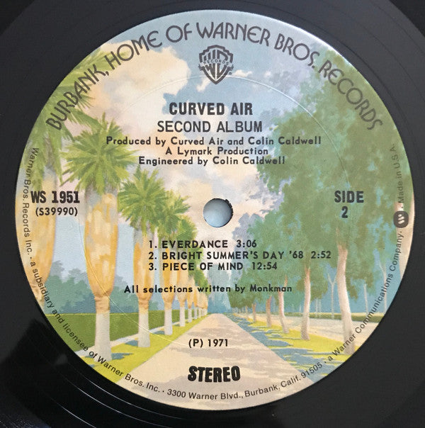 Curved Air : Second Album (LP, Album, RE, Gat)