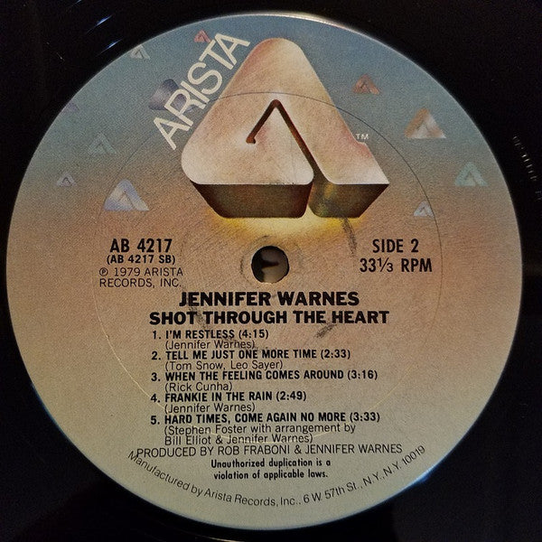 Jennifer Warnes : Shot Through The Heart (LP, Album, San)