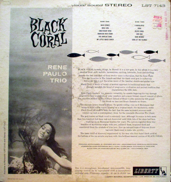 Rene Paulo Trio : Black Coral (LP)